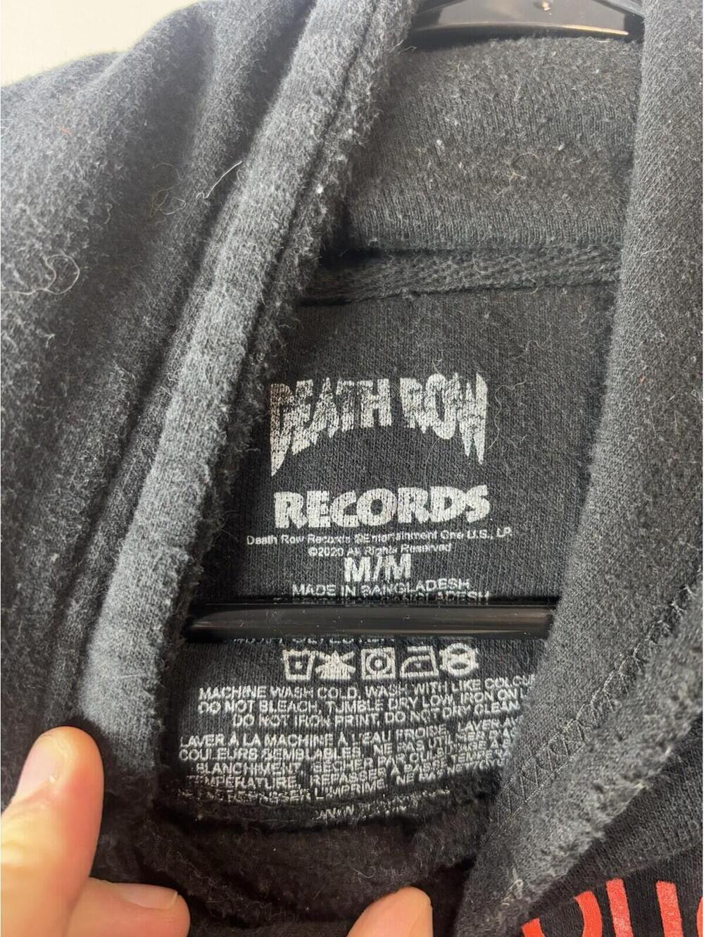 Death Row Records Sweatshirt Hoodie Men Medium Long Sleeve Pocket Graphic - Picture 3 of 5